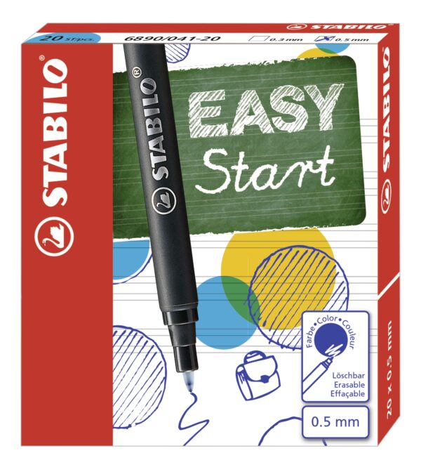 Boîte x 20 recharges STABILO EASYoriginal tracé 0,5 mm - encre bleue effaçable