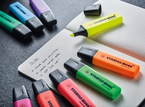 Pot x 6 STABILO BOSS ORIGINAL - jaune + bleu + vert + rouge + orange + rose – Image 5