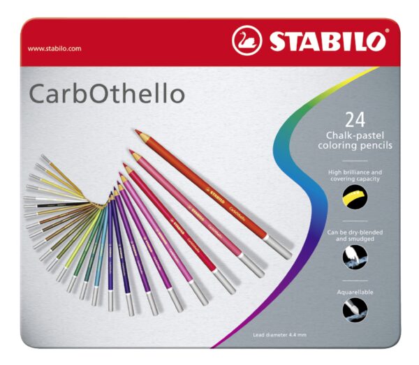 Boîte métal x 24 STABILO CarbOthello ARTY+ - Carton de 5 pièces
