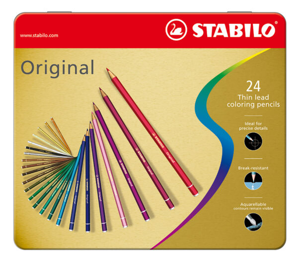 Boîte métal x 24 STABILO Original ARTY+ - Carton de 5 pièces