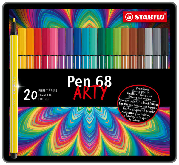 Boîte métal x 20 STABILO Pen 68 ARTY