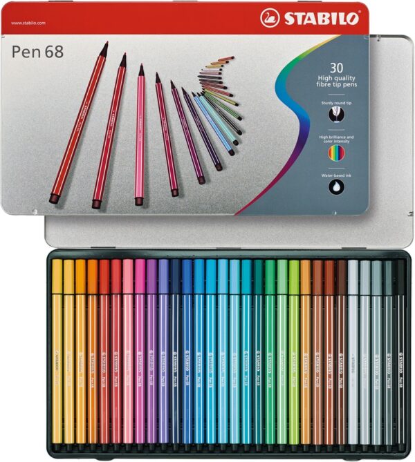 Boîte métal x 30 STABILO Pen 68 ARTY - Carton de 1 pièces – Image 2
