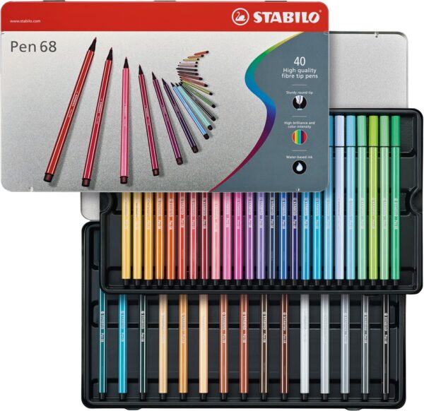 Boîte métal x 40 STABILO Pen 68 ARTY - Carton de 1 pièces – Image 2