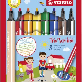 Etui carton x 8 STABILO Trio Scribbi - Carton de 3 pièces