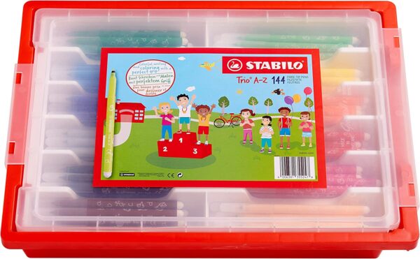 Schoolpack x 144 STABILO Trio A-Z - 12 coloris assortis