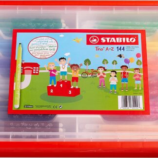 Schoolpack x 144 STABILO Trio A-Z - 12 coloris assortis - Carton de 3 pièces