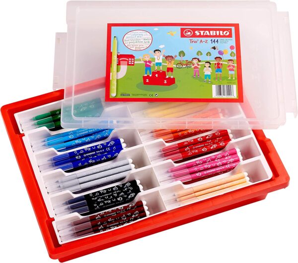 Schoolpack x 144 STABILO Trio A-Z - 12 coloris assortis – Image 2