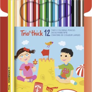 Etui carton x 12 STABILO Trio + 1 taille-crayon - Carton de 6 pièces