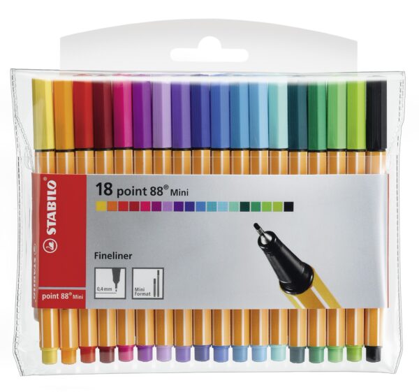 Pochette x 18 STABILO point 88 Mini - Carton de 10 pièces