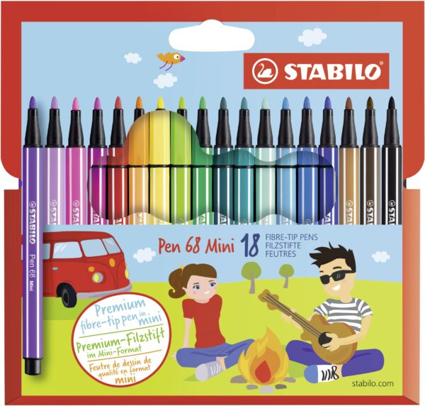 Etui carton x 18 STABILO Pen 68 Mini - Carton de 10 pièces