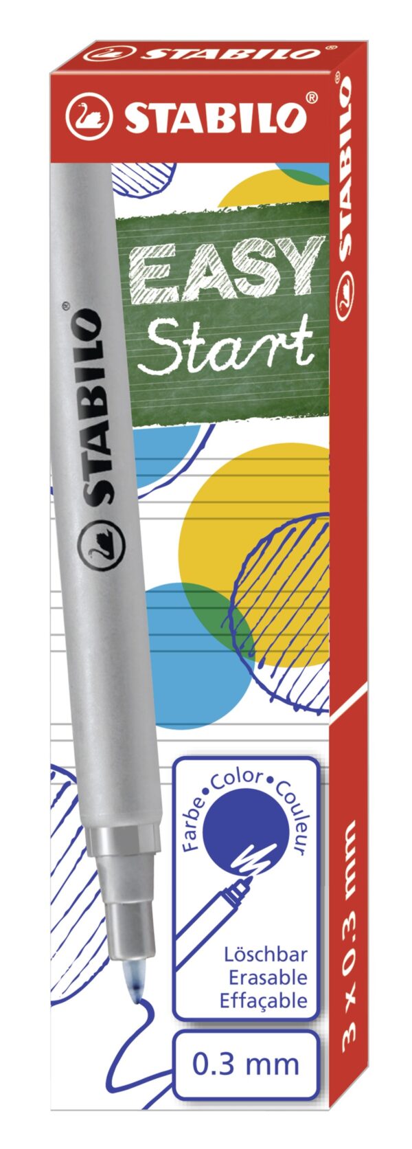 Boîte x 3 recharges STABILO EASYoriginal 0,3 mm - encre bleue effaçable