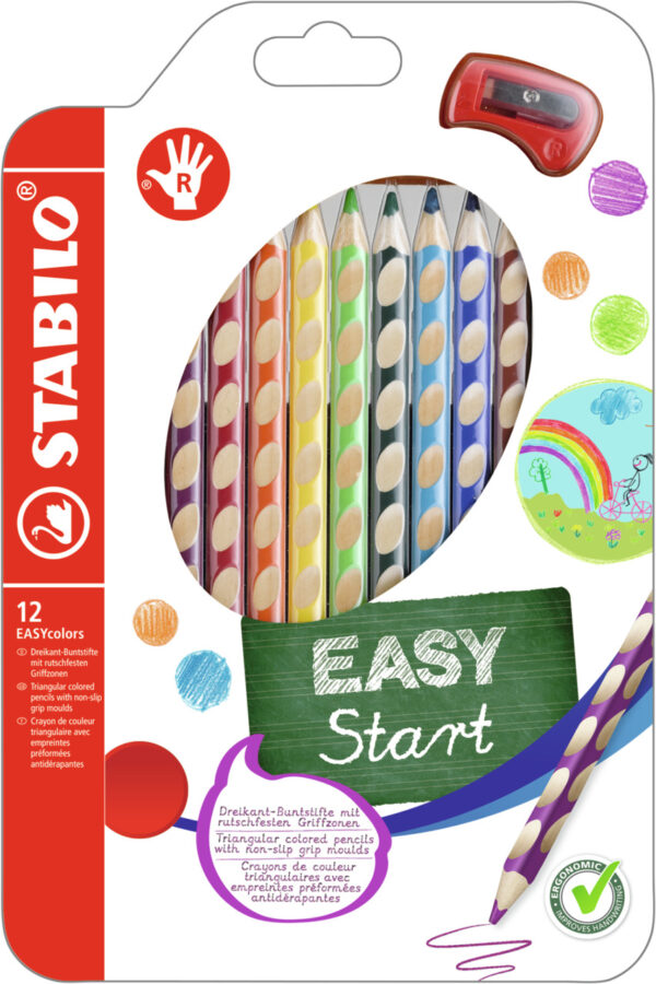 Etui carton x 12 STABILO EASYcolors droitier
