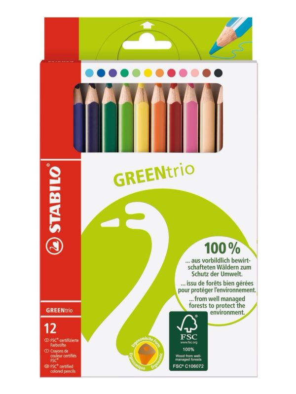 Etui carton x 12 STABILO GREENtrio