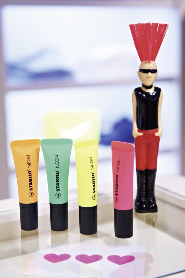Filet x 5 STABILO NEON - 2 jaune + 1 vert + 1 orange + 1 rose – Image 8