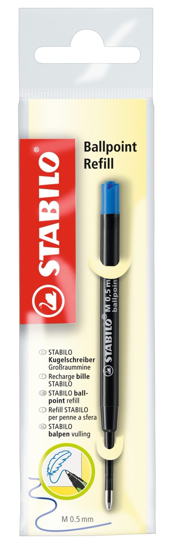 Ecopack x 1 recharge stylo-bille STABILO - bleu - Carton de 10 pièces