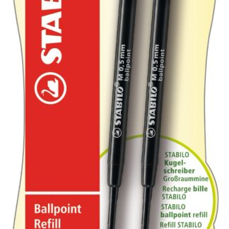 Blister x 2 recharges stylo-bille STABILO - bleu - Carton de 10 pièces