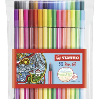 Pochette x 30 STABILO Pen 68 - coloris assortis dont 6 fluo