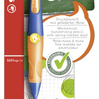 Blister x 1 STABILO EASYergo 1.4 gaucher + 3 mines HB - orange/bleu