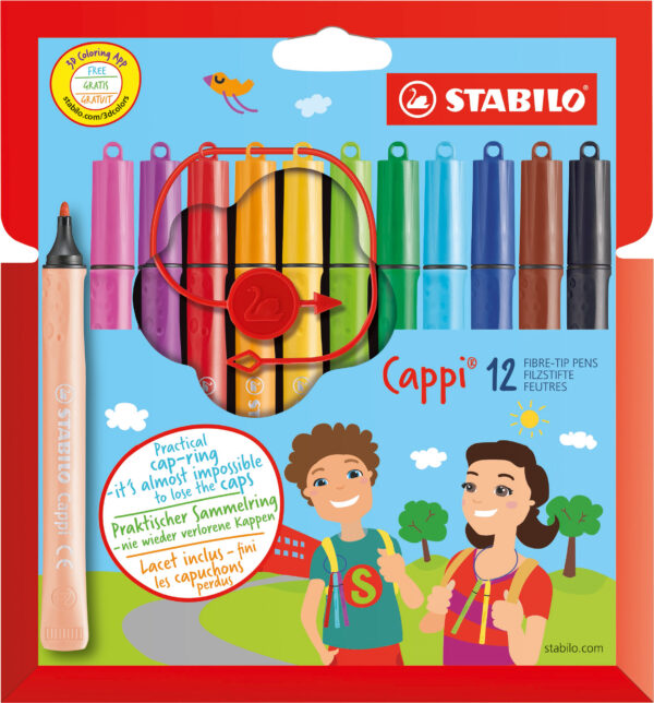 Etui carton x 12 STABILO Cappi + 1 lacet
