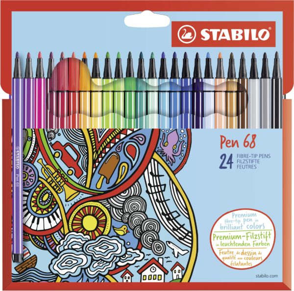 Etui carton x 24 STABILO Pen 68 - Carton de 6 pièces