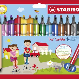 Etui carton x 14 STABILO Trio Scribbi - Carton de 3 pièces