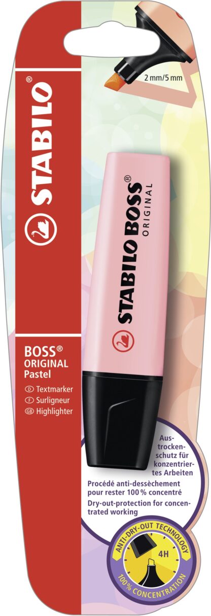 Blister carton x 1 STABILO BOSS ORIGINAL Pastel - soupçon de rose