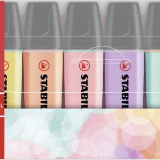 Pochette x 6 STABILO BOSS ORIGINAL Pastel - crème de jaune + brume de lilas + soupçon de rose + teint de pêche + touche de turquoise + menthe à l'eau