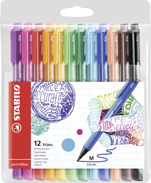 Pochette x 12 STABILO pointMax - Carton de 5 pièces
