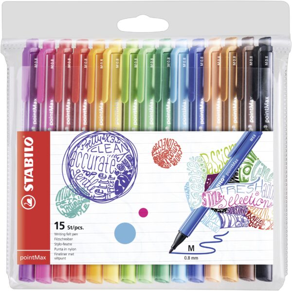Pochette x 15 STABILO pointMax - Carton de 5 pièces