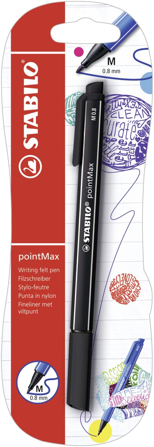 Blister x 1 STABILO pointMax - noir - Carton de 10 pièces
