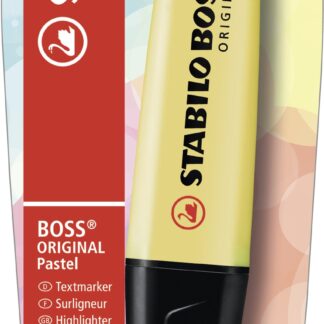 Blister carton x 1 STABILO BOSS ORIGINAL Pastel - crème de jaune - Carton de 10 pièces