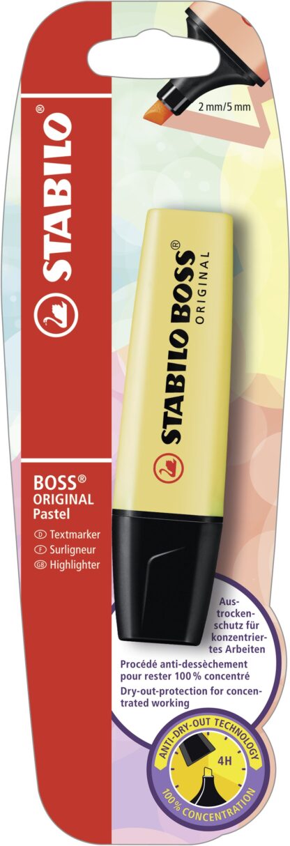 Blister carton x 1 STABILO BOSS ORIGINAL Pastel - crème de jaune
