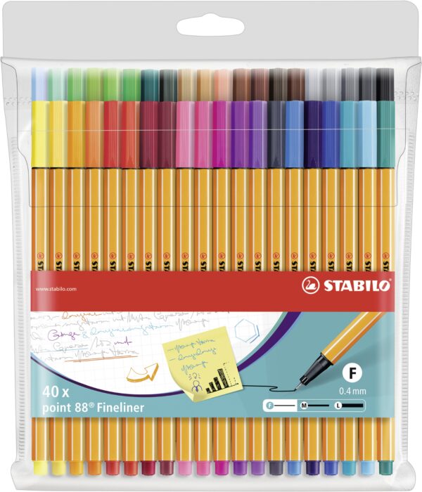 Pochette x 40 STABILO point 88 - Carton de 5 pièces