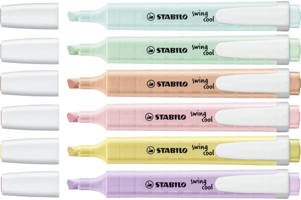 Blister x 6 STABILO swing cool Pastel - menthe à l'eau + crème de jaune + teint de pêche + soupçon de rose + brume de lilas + touche de turquoise – Image 3