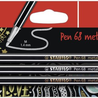 Blister x 3 STABILO Pen 68 metallic - or, argent, cuivre - Carton de 10 pièces