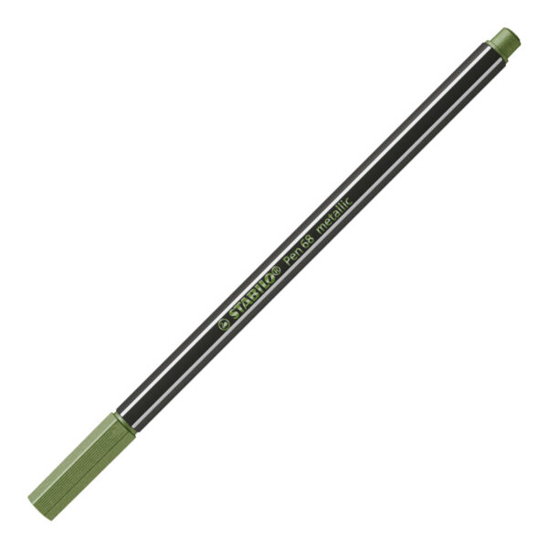 STABILO Pen 68 metallic - vert clair métallisé - Carton de 10 pièces