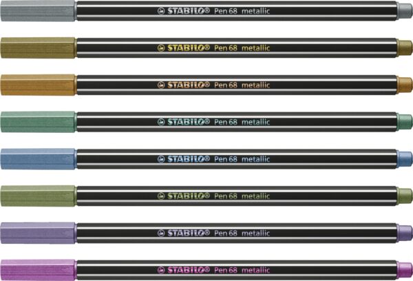 Pochette x 8 STABILO Pen 68 metallic - Carton de 10 pièces – Image 2