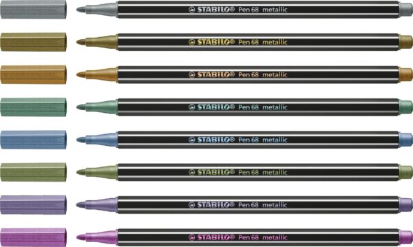 Pochette x 8 STABILO Pen 68 metallic - Carton de 10 pièces – Image 3