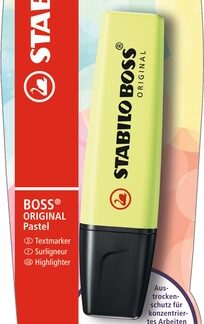 Blister carton x 1 STABILO BOSS ORIGINAL Pastel - zeste de citron vert - Carton de 10 pièces