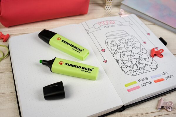 Pochette x 4 STABILO BOSS ORIGINAL Pastel - citron vert + rose + bleu + corail - Carton de 5 pièces – Image 4