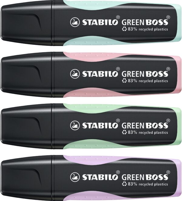Etui carton x 4 STABILO GREEN BOSS Pastel - lilas + rose + menthe +turquoise – Image 2