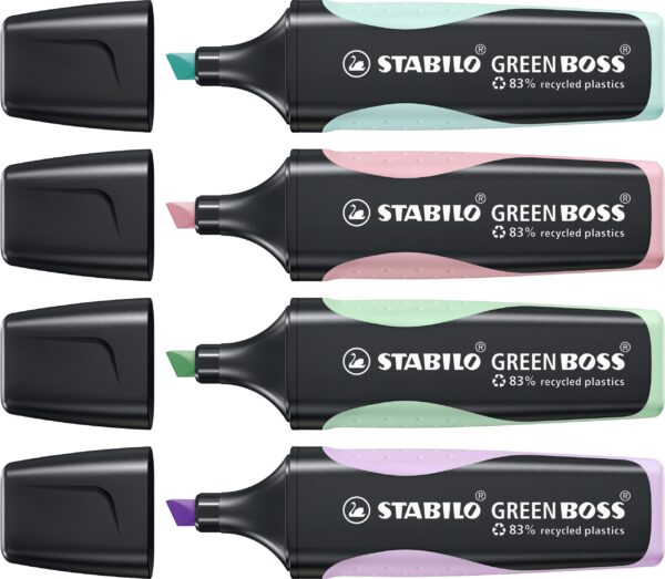 Etui carton x 4 STABILO GREEN BOSS Pastel - lilas + rose + menthe +turquoise – Image 3
