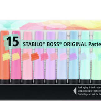 Set de bureau x 15 STABILO BOSS ORIGINAL Pastel