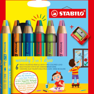 Etui carton x 6 STABILO woody 3 in 1 duo + 1 taille-crayon - Carton de 5 pièces