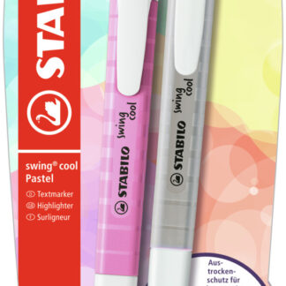 Blister x 2 STABILO swing cool Pastel - gris + mauve - Carton de 10 pièces