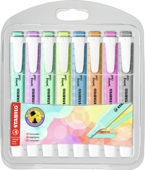 Pochette x 8 STABILO swing cool Pastel - Carton de 5 pièces