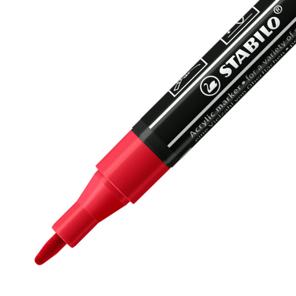 STABILO FREE acrylic T100 - rouge foncé - Carton de 5 pièces – Image 2