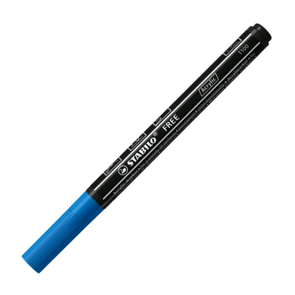 STABILO FREE acrylic T100 - bleu foncé - Carton de 5 pièces