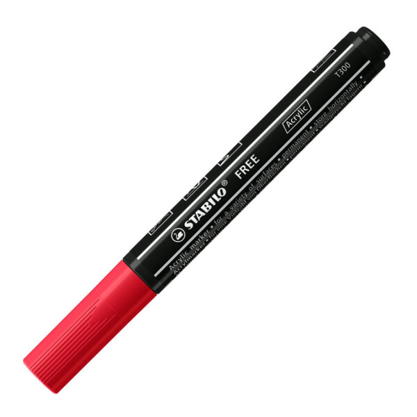 STABILO FREE acrylic T300 - rouge foncé - Carton de 5 pièces