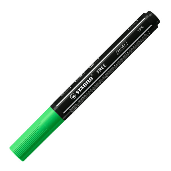 STABILO FREE acrylic T300 - vert feuille - Carton de 5 pièces